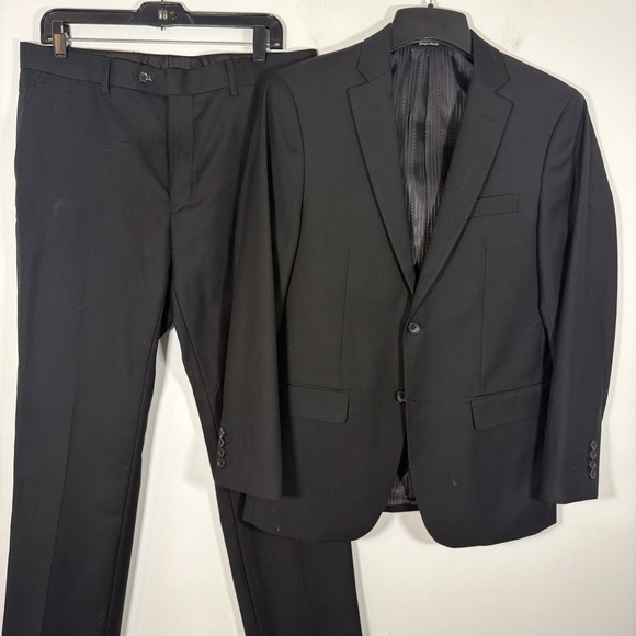 Giorgio Fiorelli Black 2 pc Suit Blazer Slim Fit Jacket 40 Pant 34 x 30 Formal - Picture 12 of 12